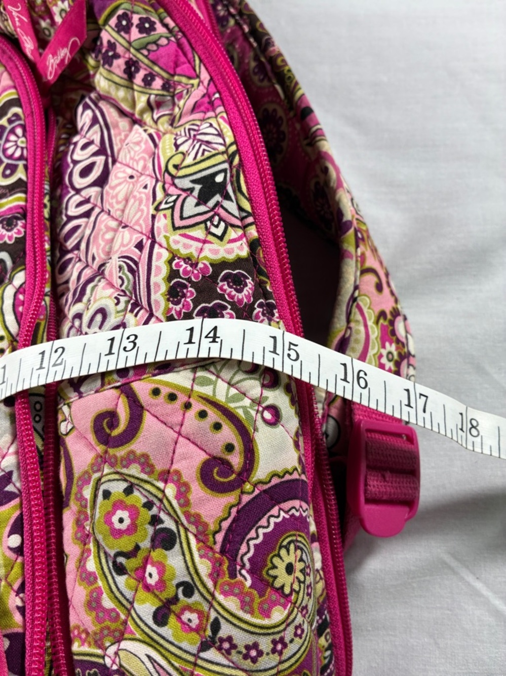 Rare Vera Bradley Very Berry Paisley Backpack School Travel Large Laptop Bag EUC - Picture 10 of 10